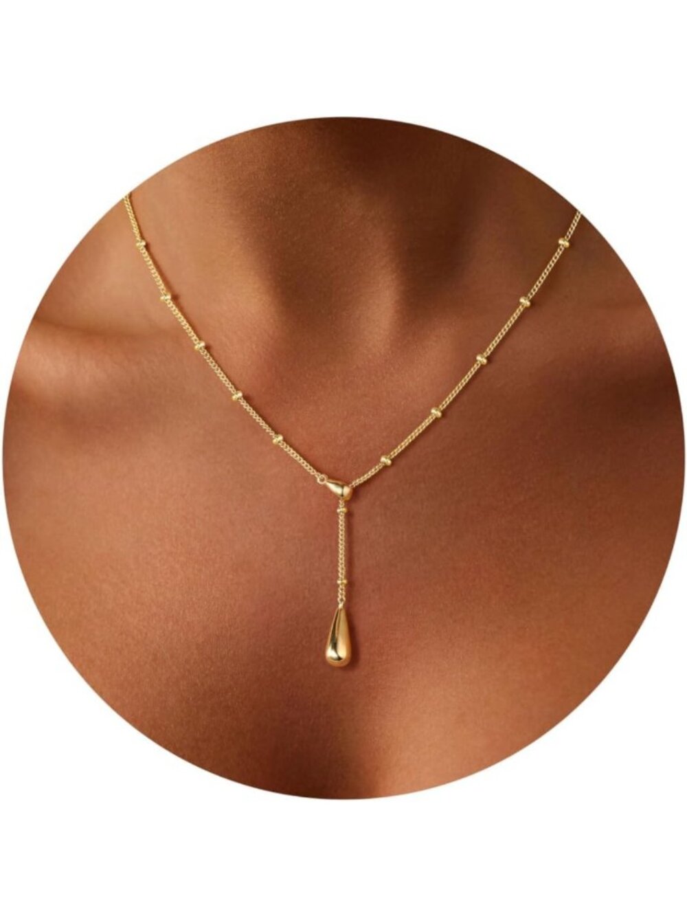 Elegant 14K Gold Plated Small Pendant Necklace for Women - Dainty Jewelry Gift